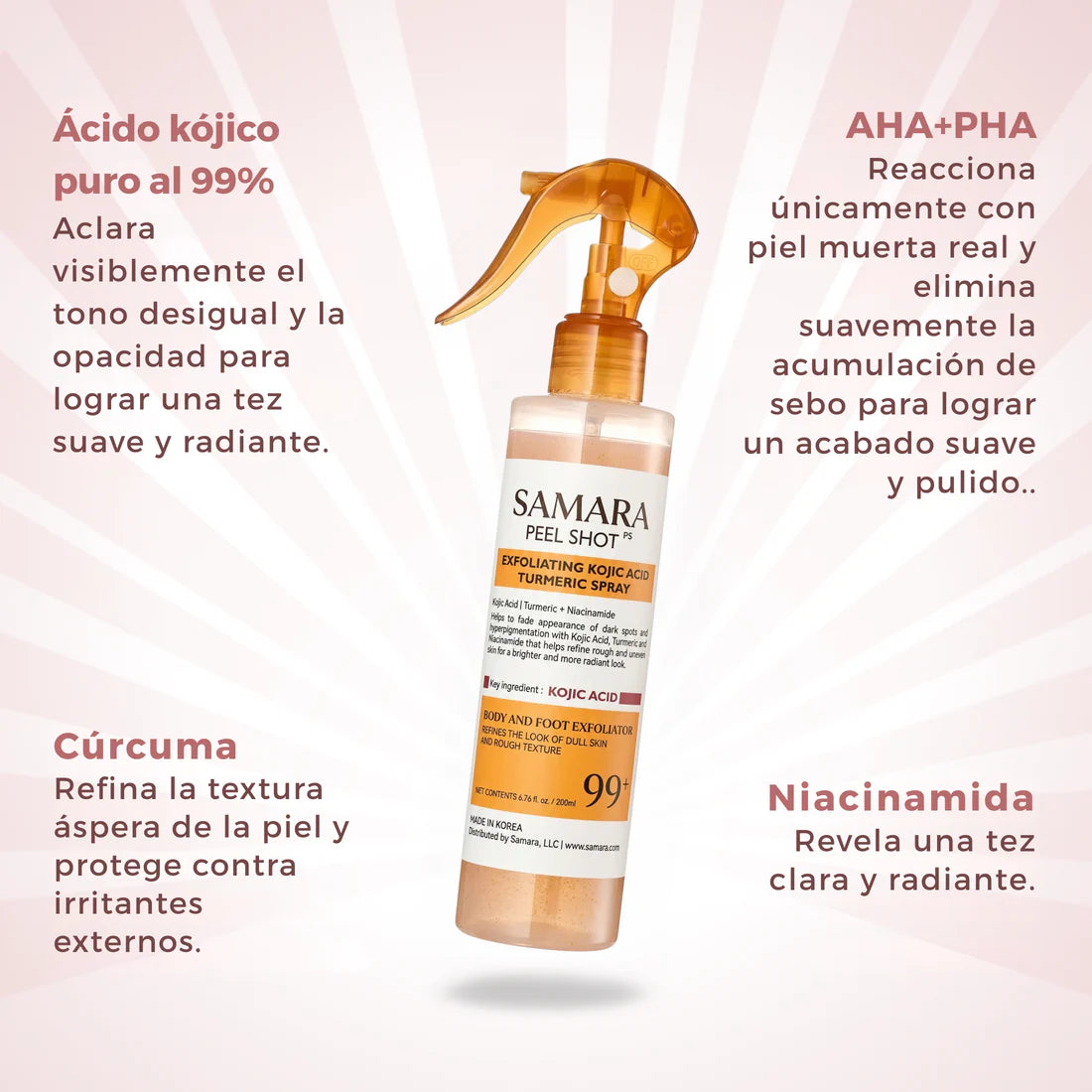 2x1 Spray Exfoliante corporal - Kójico + Curcuma