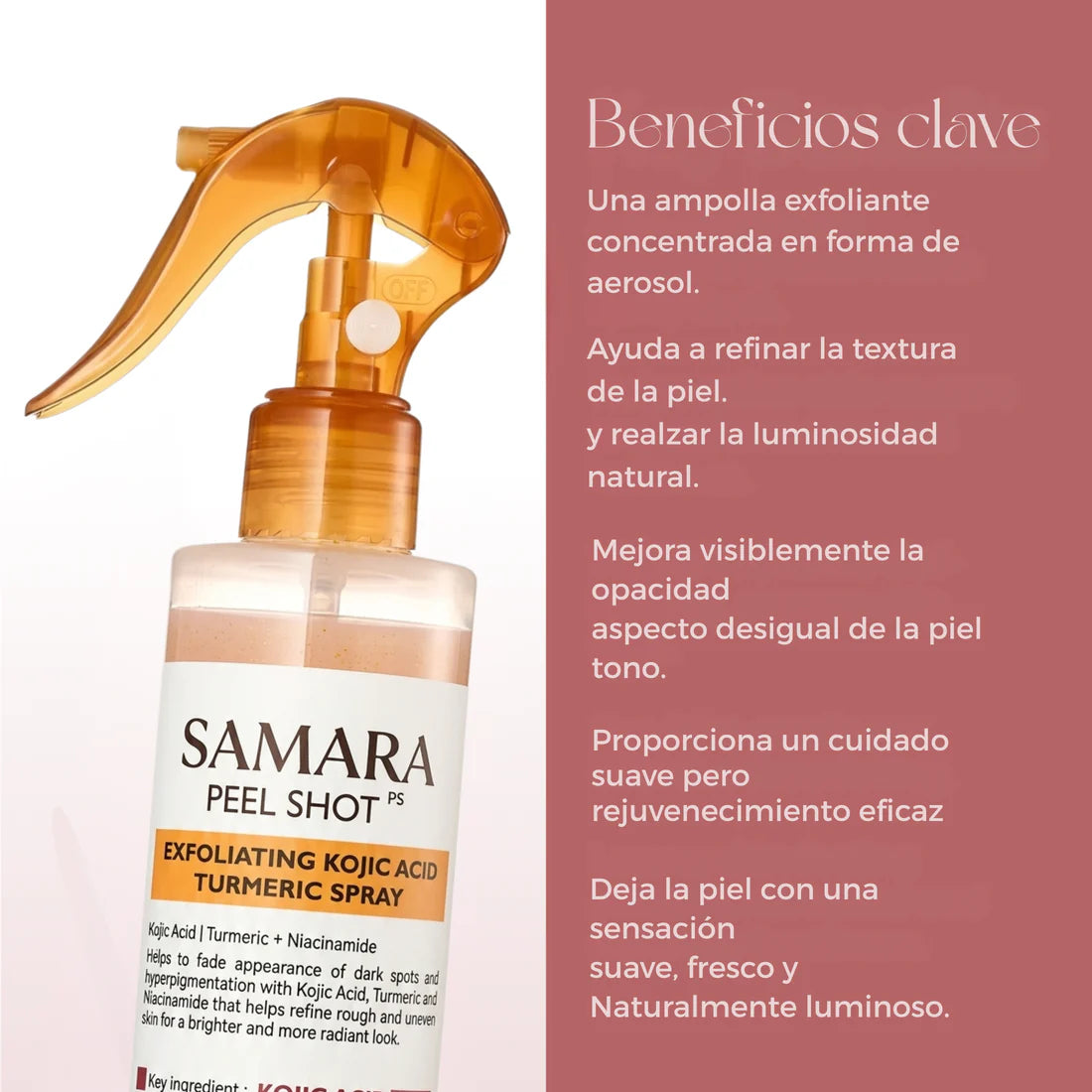 2x1 Spray Exfoliante corporal - Kójico + Curcuma